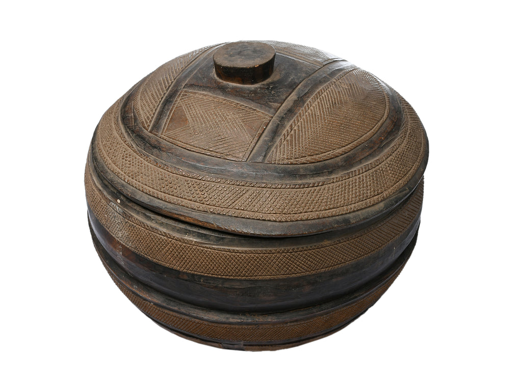 African vintage wooden bowl