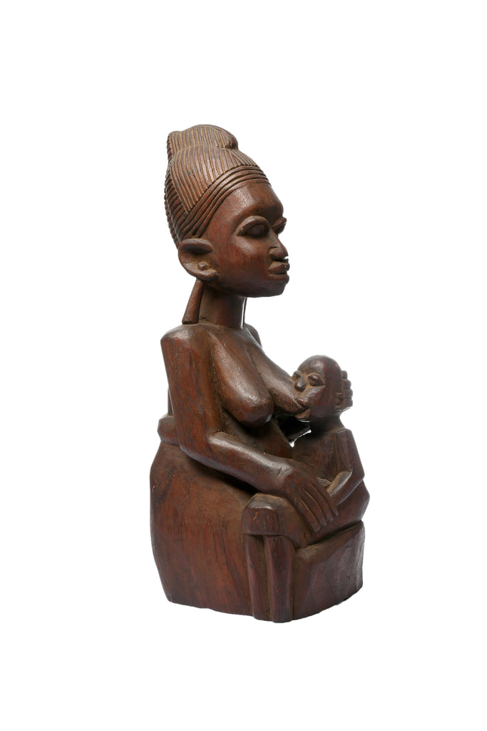 Mother and Child Wooden Figure