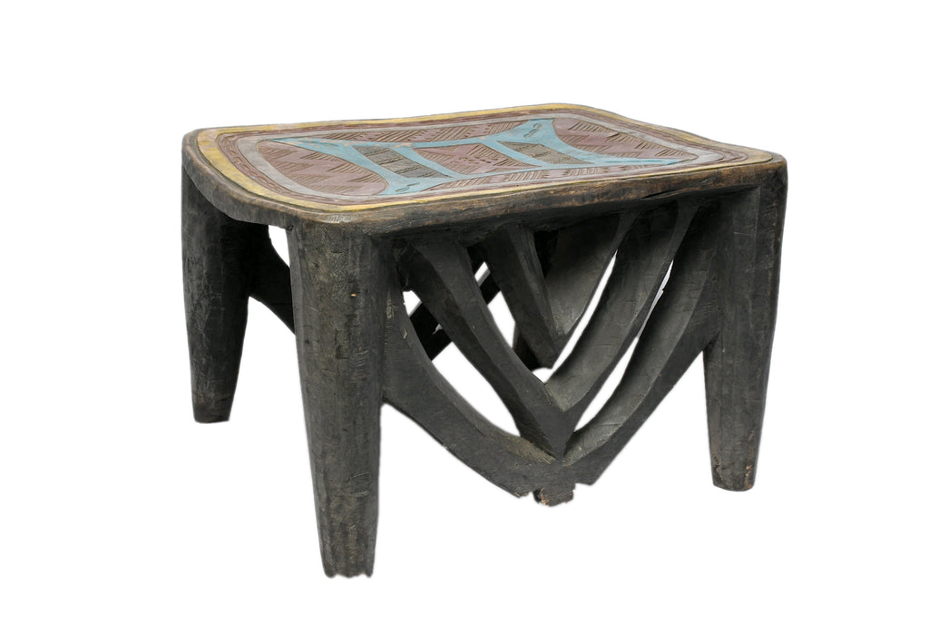 Handmade Vintage Nigerian Nupe Tribal Stool / Coffee Table