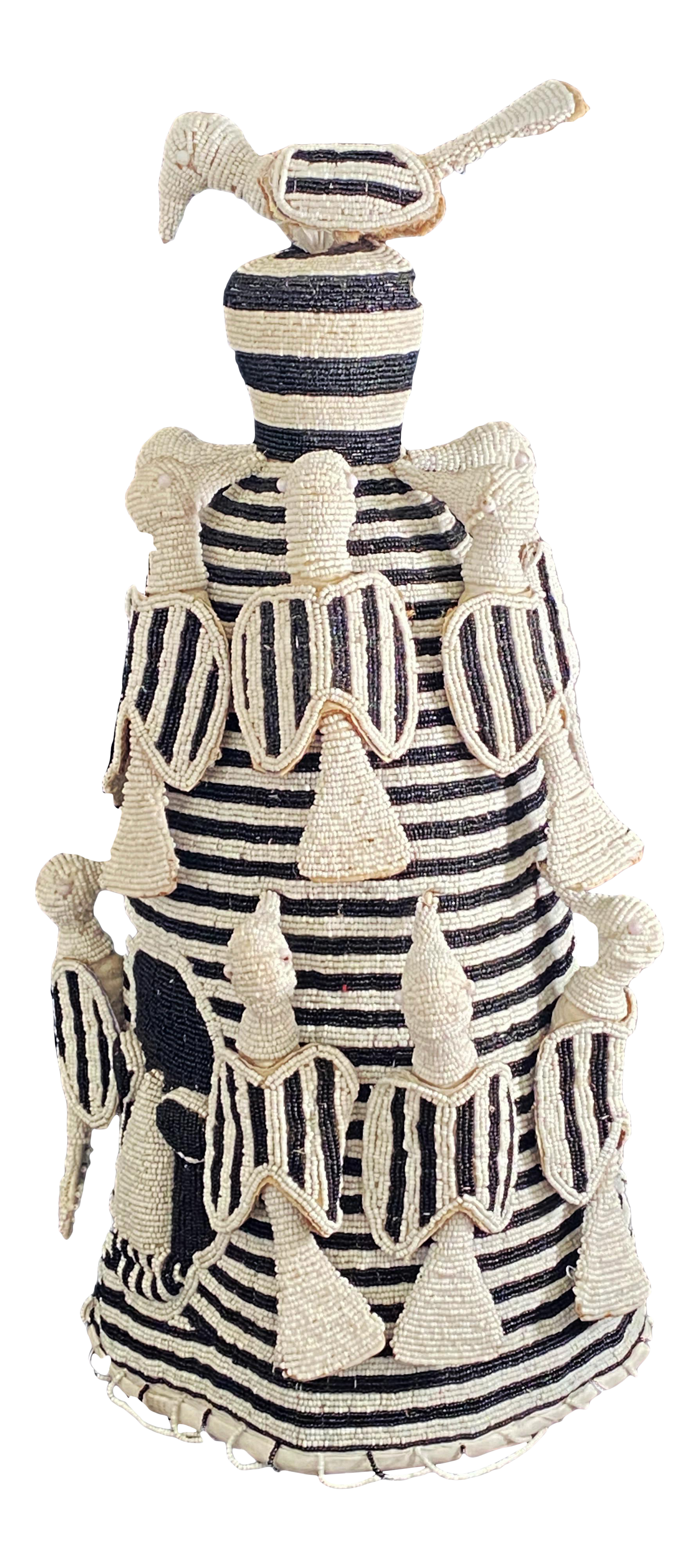 YORUBA VINTAGE BEADED ROYAL CROWN | Quintessence